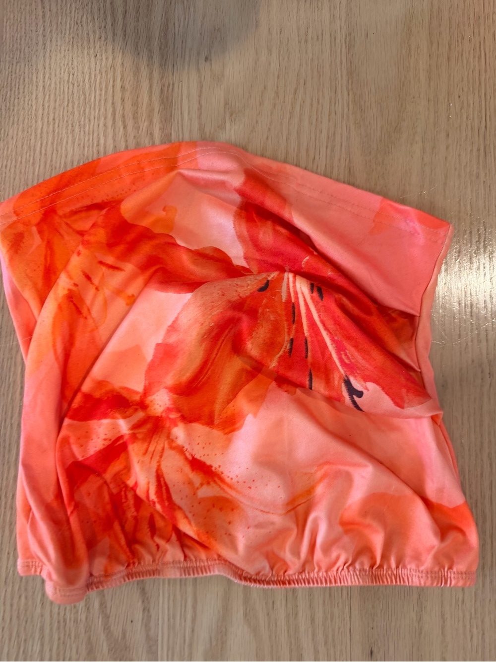 SHEIN Coral Pink Orange Floral Crop Top